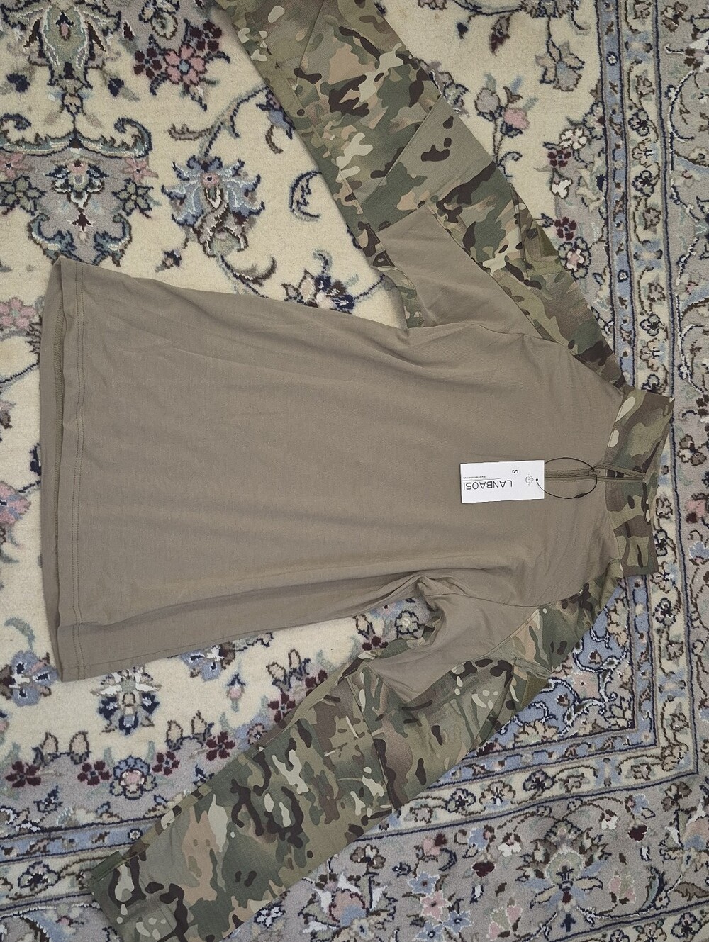 Camo Sleeve Tactical Shirt in Tan